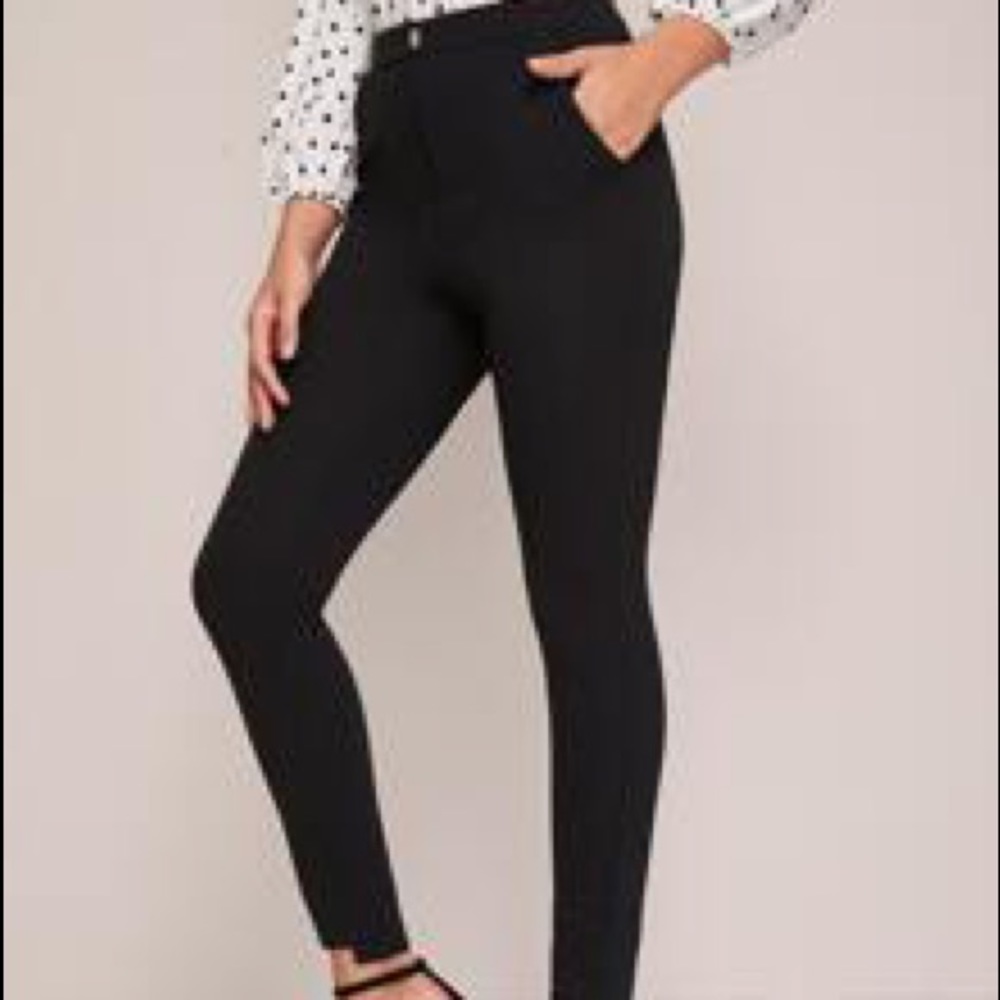 High-Rise Step-Hem Skinny Pants